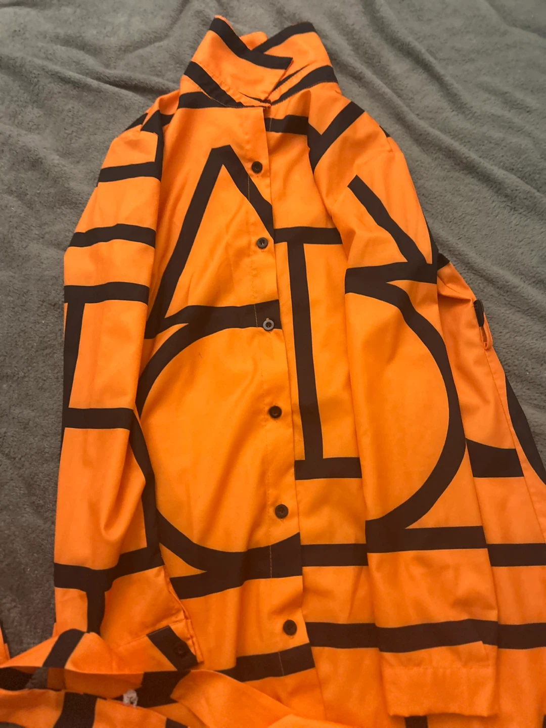 Orange Button-Up Shirt dress