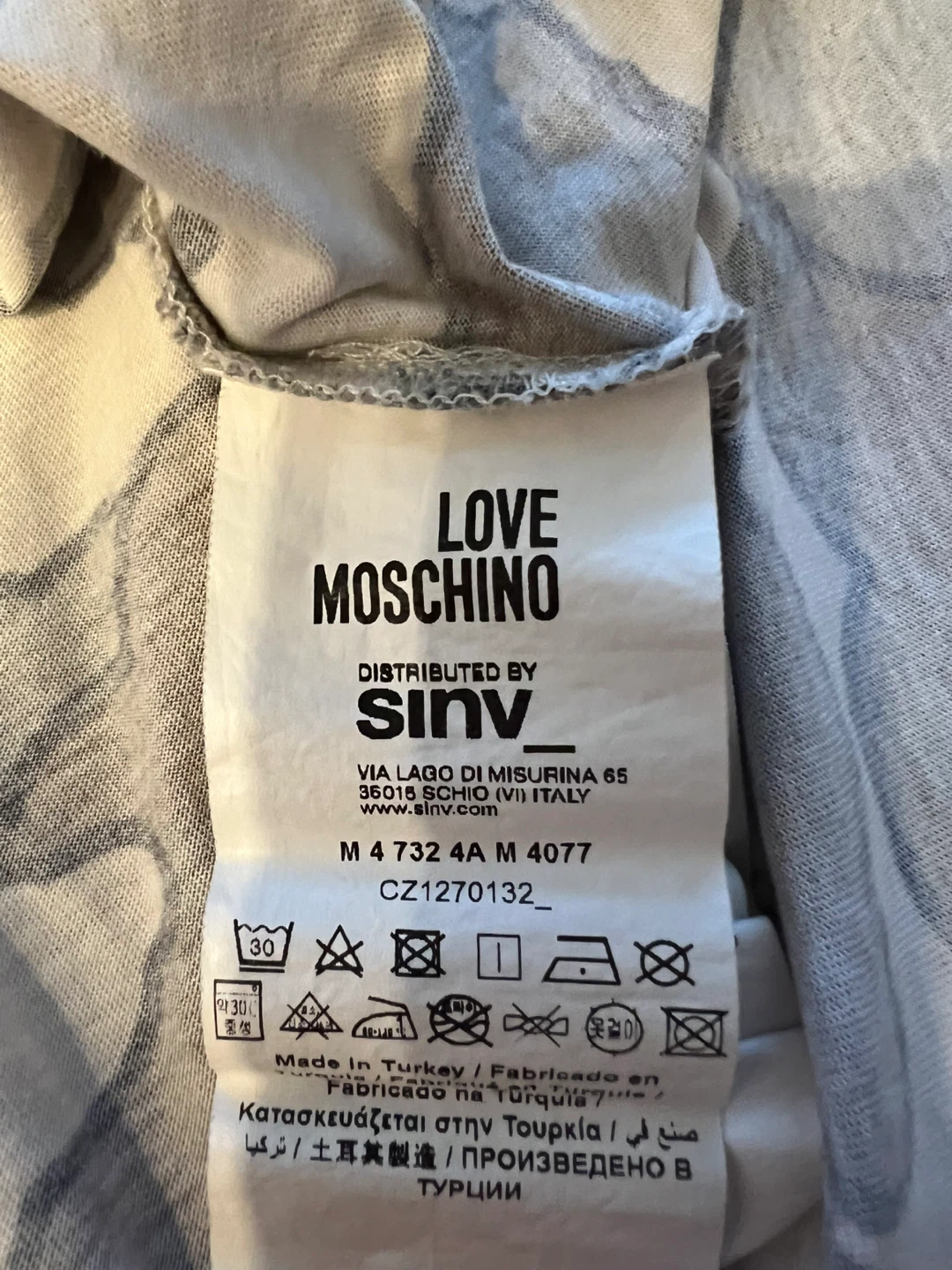 LOVE MOSCHINO Cloud Camo T-Shirt Size S - photo 4