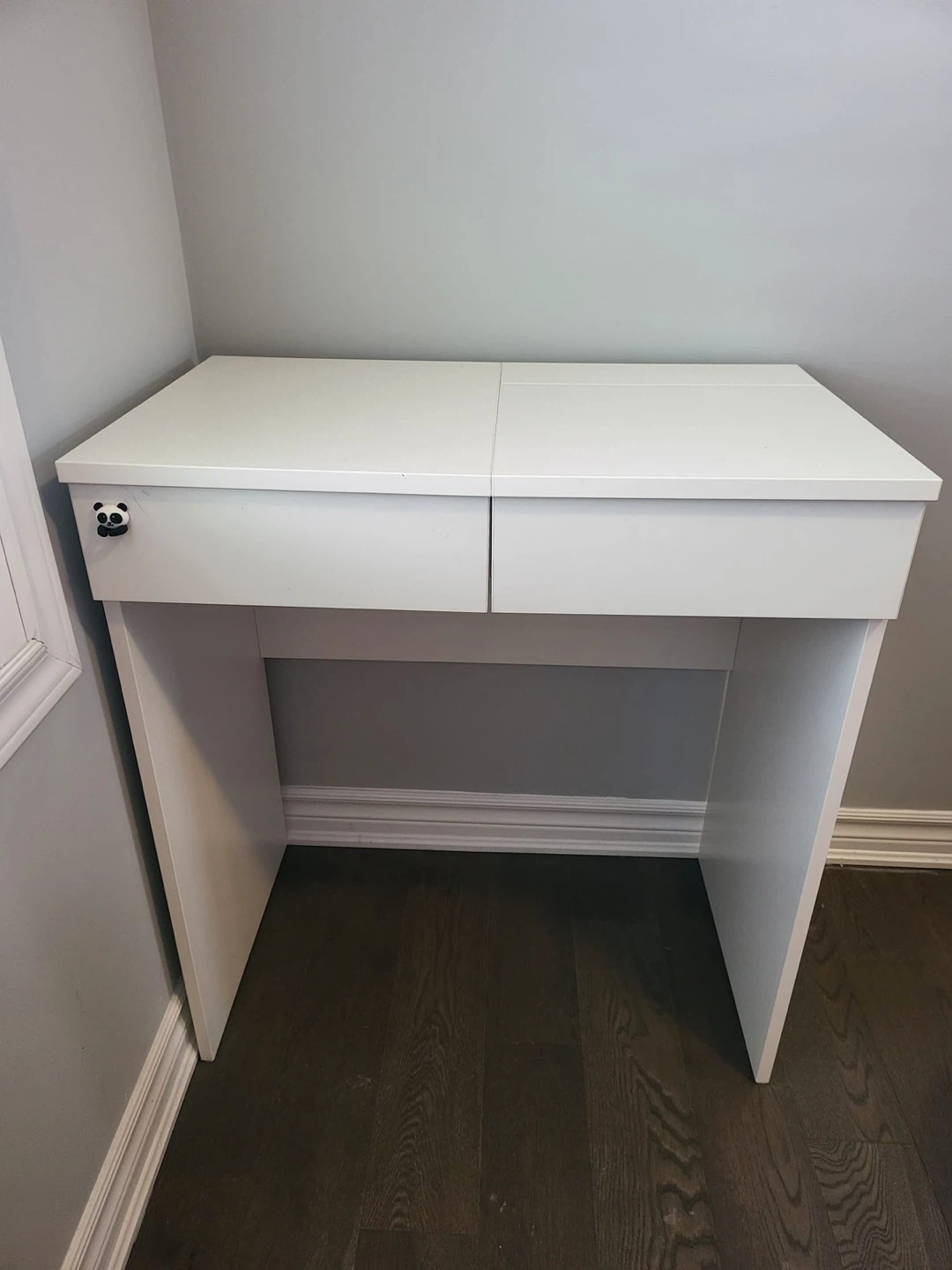IKEA White Vanity Desk with Mirror and Storage