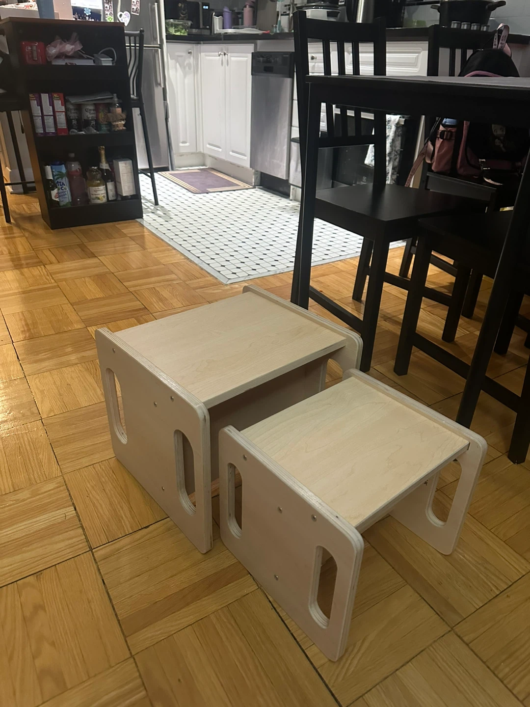 Wooden Toddler Step Stool Set