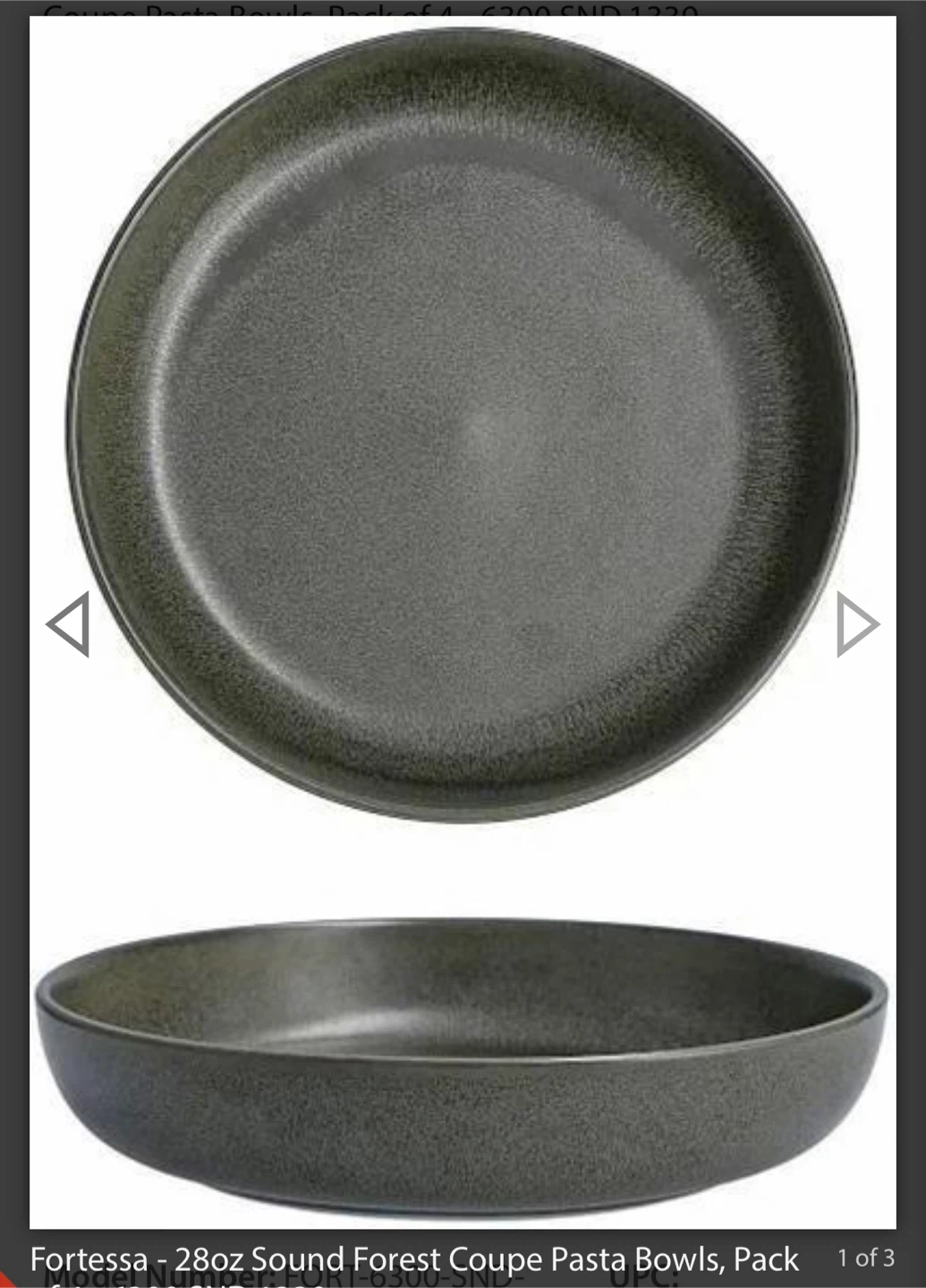 Fortessa Sound Coupe Pasta Bowls - 4 Pack - photo 2