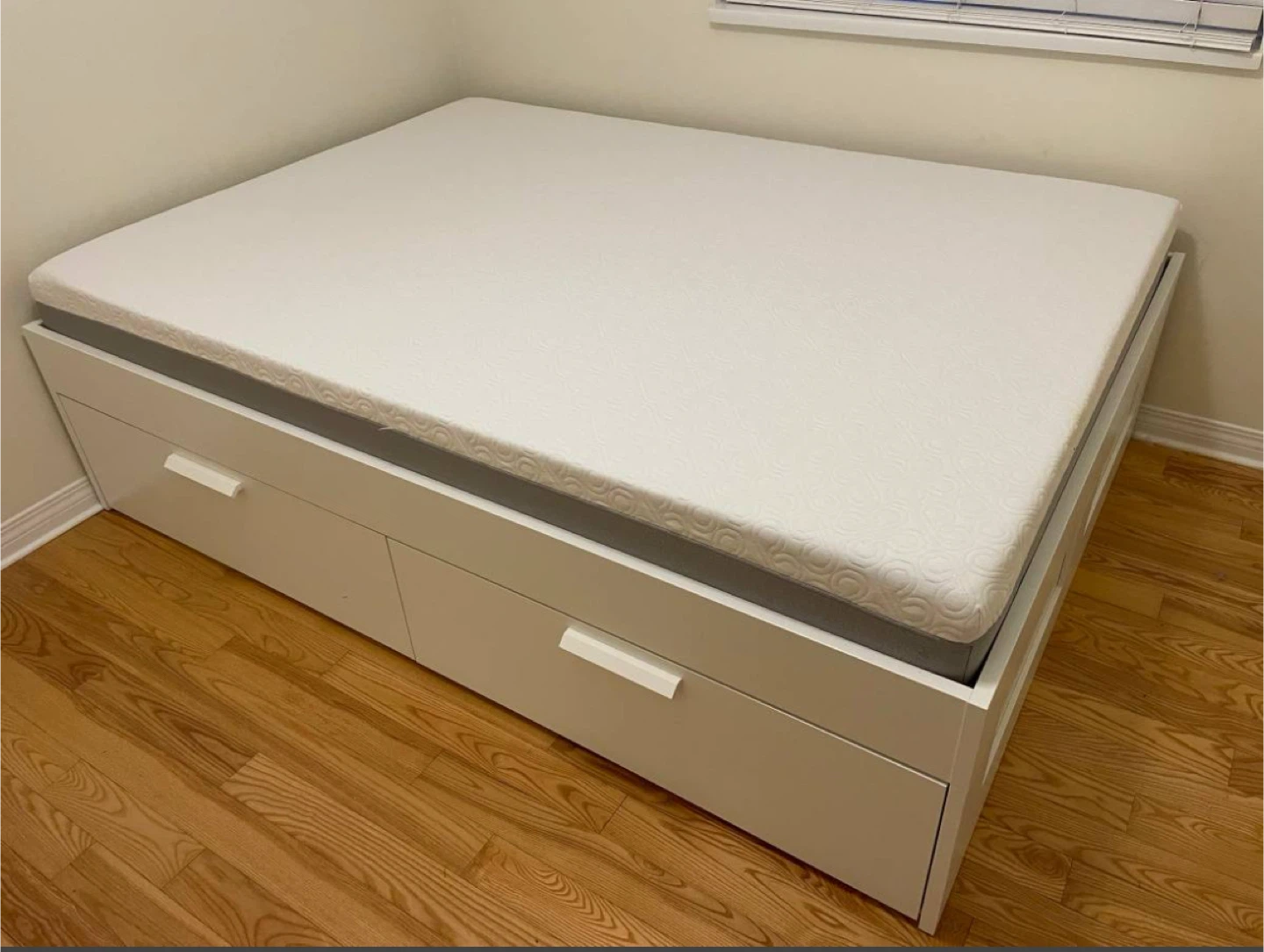 Ikea Queen bed frame +4 drawers +FREE DELIVERY
