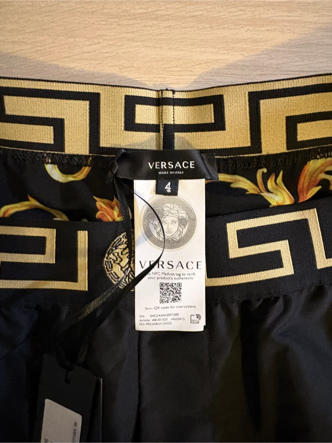 Versace Black Medusa Swim Trunks - Size 4 - photo 2