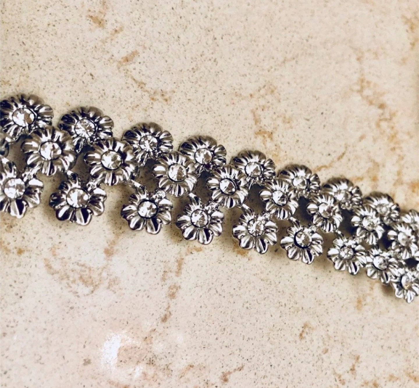 Silver Flower Crystal Charm Bracelet - photo 3