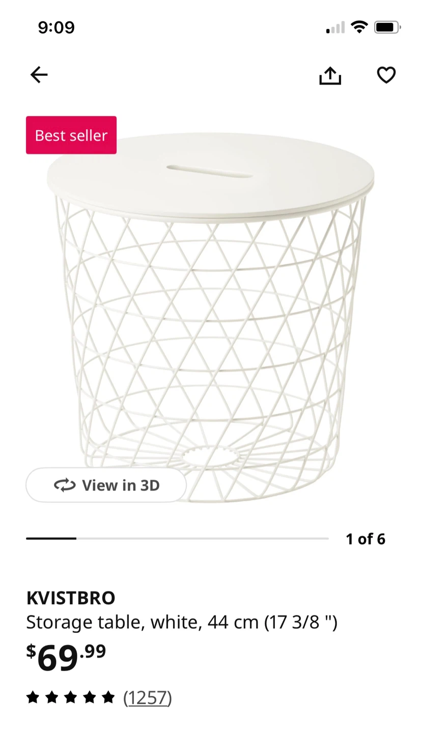 IKEA KVISTBRO Storage Table - White