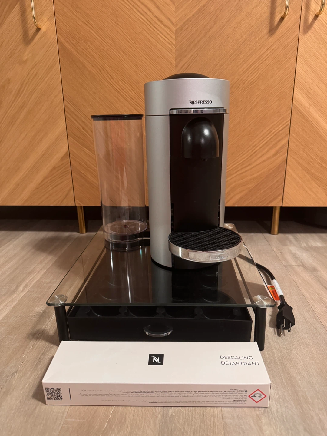 Nespresso Vertuo machine with pod organizer