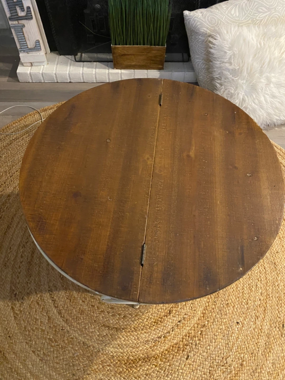 Farmhouse Galvanized Metal Coffee Table with Wooden Lid - photo 3
