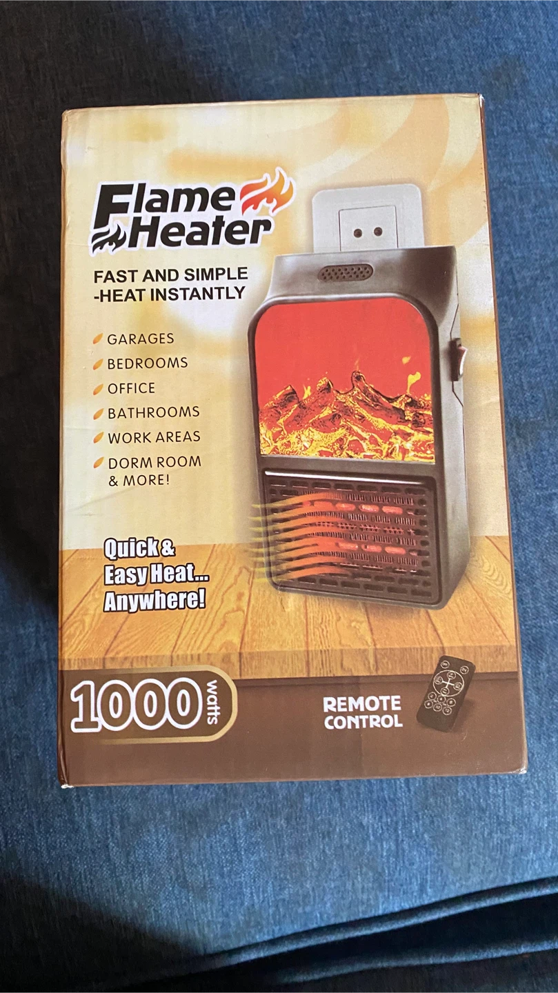 Flame Heater 1000W Portable Electric Space Heater with Remote