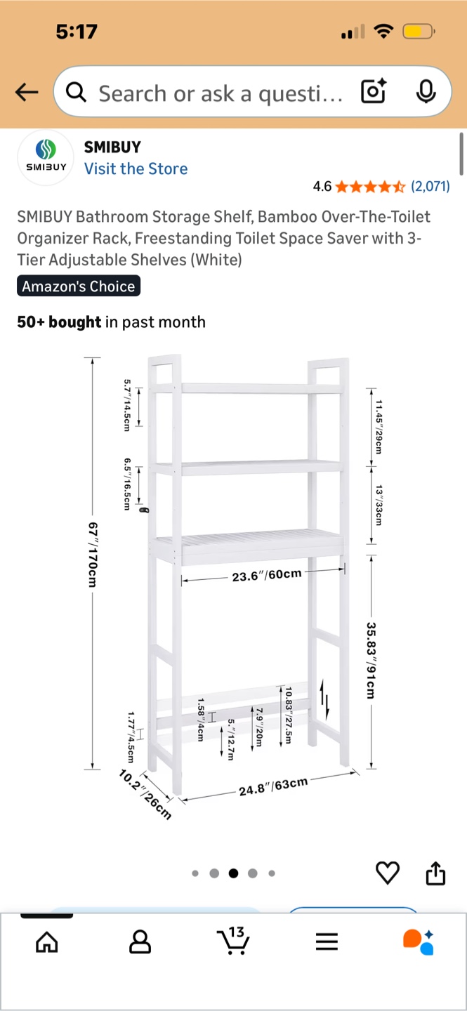 White 3-Tier Bathroom Storage Shelf - photo 2
