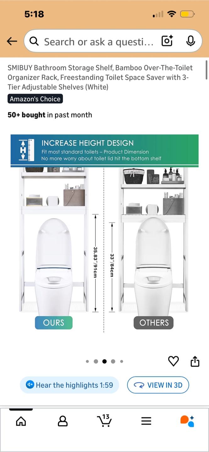 White 3-Tier Bathroom Storage Shelf - photo 3