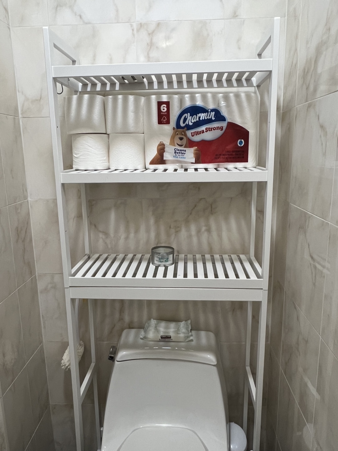 White 3-Tier Bathroom Storage Shelf