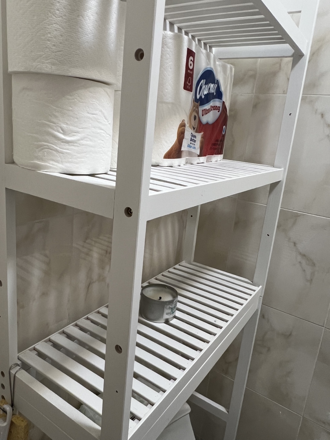 White 3-Tier Bathroom Storage Shelf - photo 5