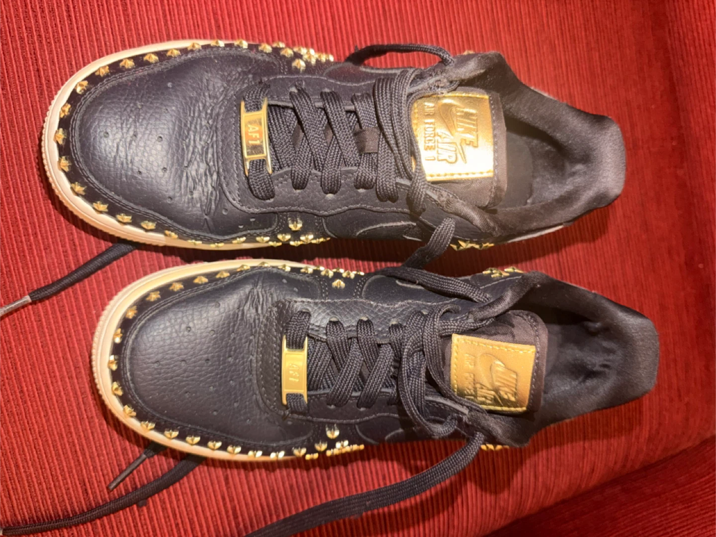 Nike Air Force 1 Gold Star Studded Sneakers - photo 4