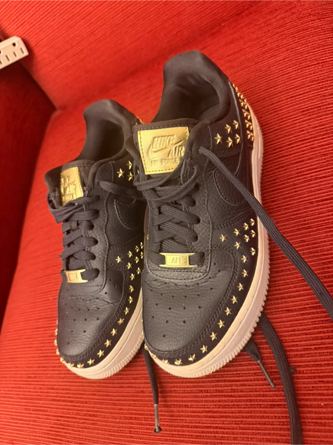 Nike Air Force 1 Gold Star Studded Sneakers