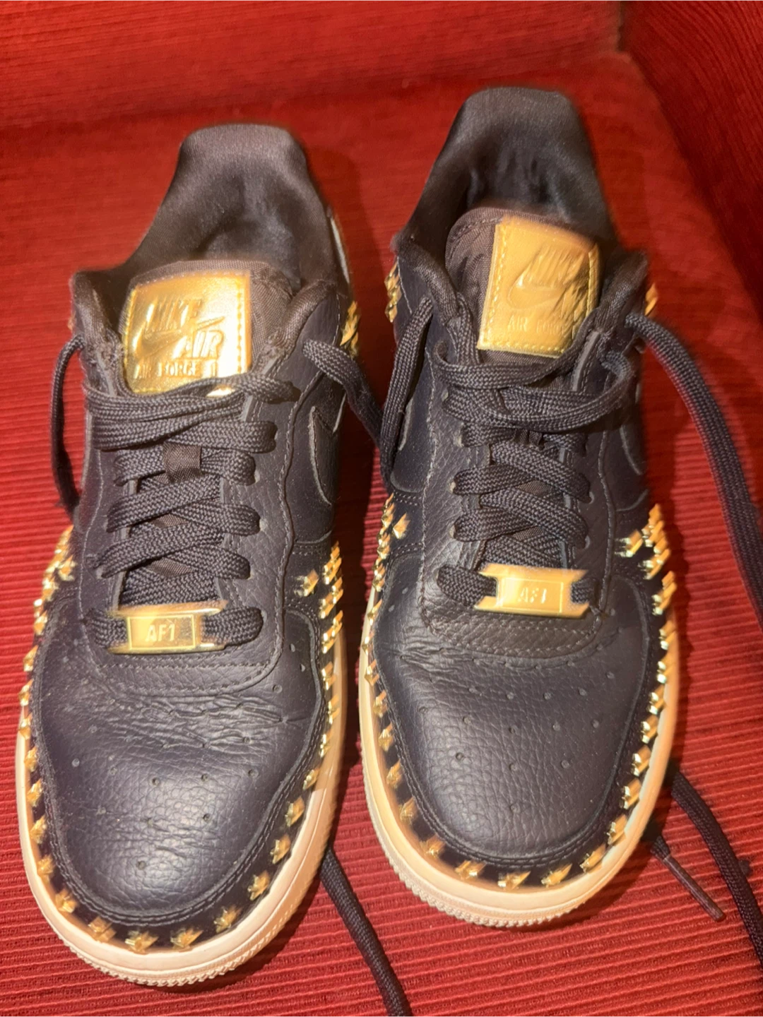 Nike Air Force 1 Gold Star Studded Sneakers - photo 3