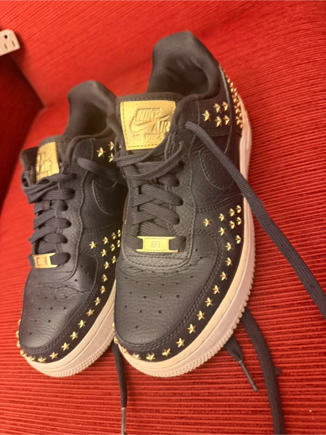 Nike Air Force 1 Gold Star Studded Sneakers - photo 2