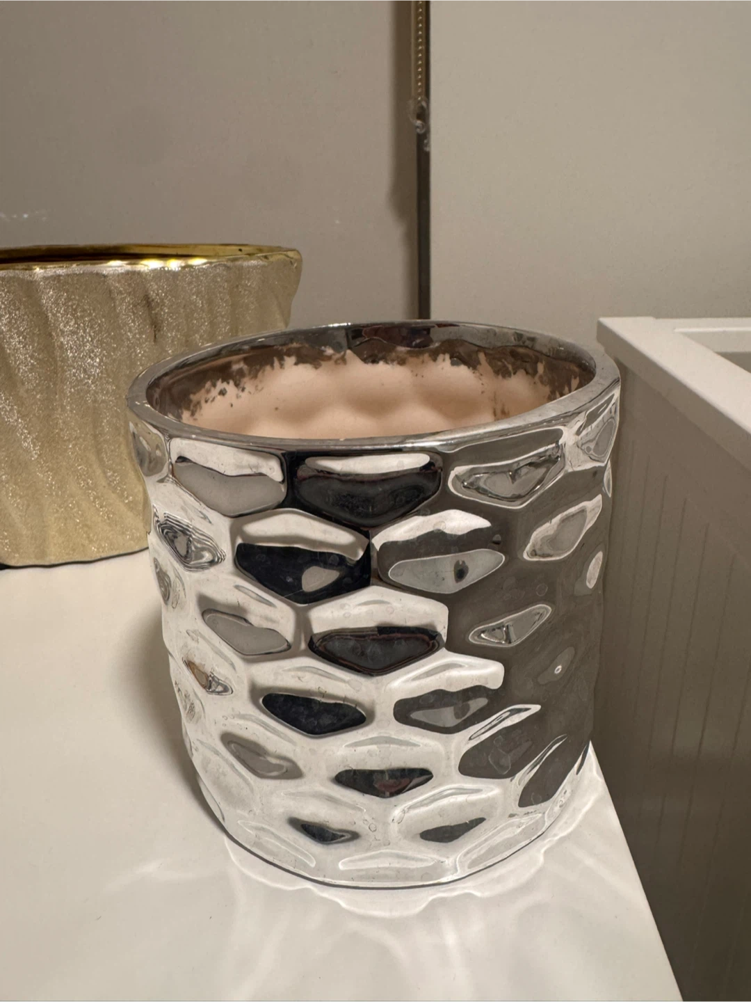 Silver Textured Plant Pot - photo 2