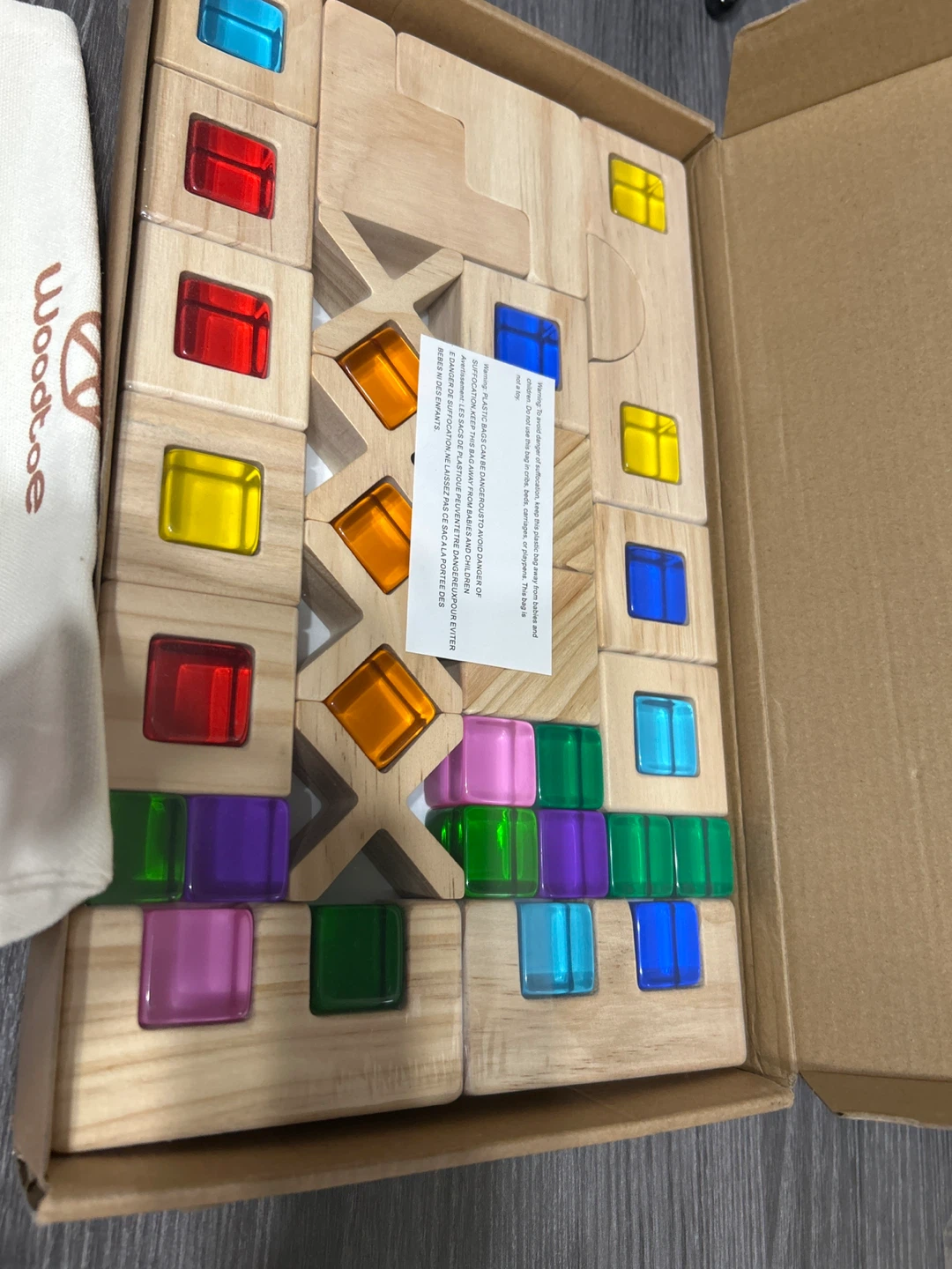 Brand New-Woodtoe Wooden Building Blocks with Gemstones - photo 2