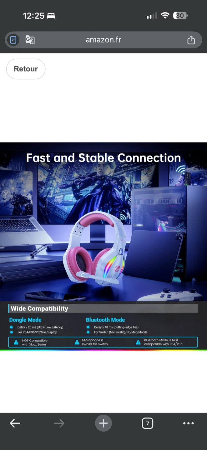 Fachixy FC-100 Wireless Gaming Headset (Bluetooth - photo 5