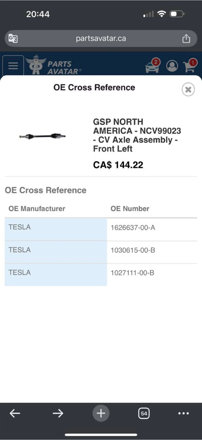 A-Premium CV Axle Shaft – Front Left for Tesla Model S 2017–2019 - photo 3