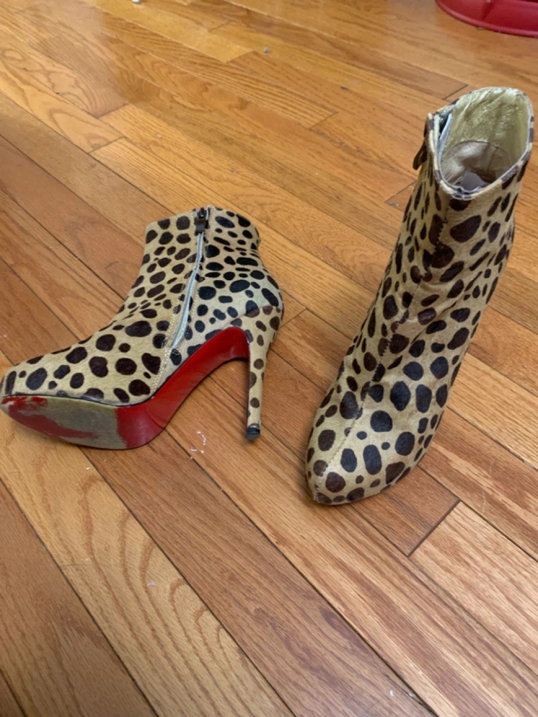 Christian Louboutin Leopard Print Ankle Boots