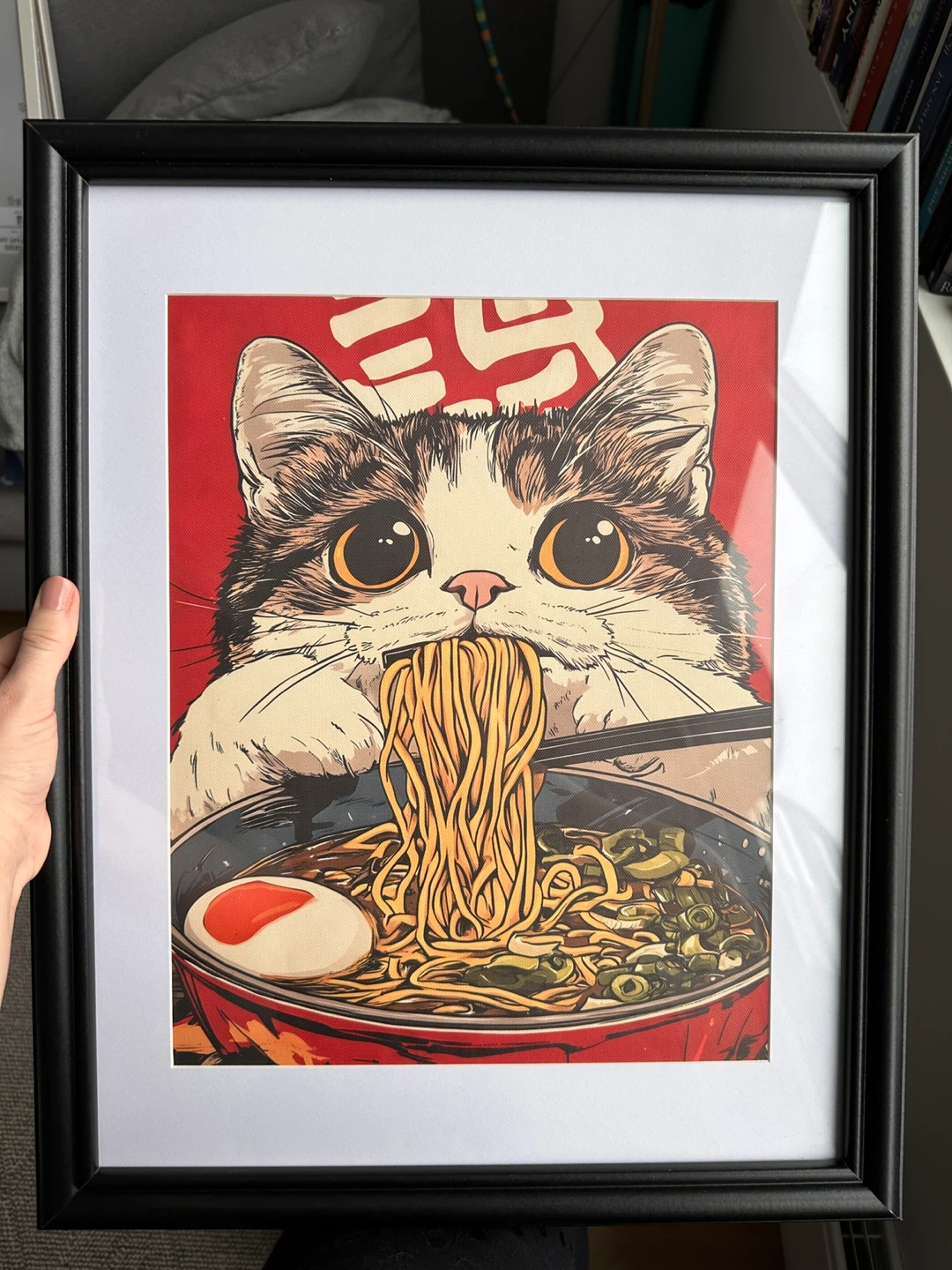 Framed Cat Ramen Print