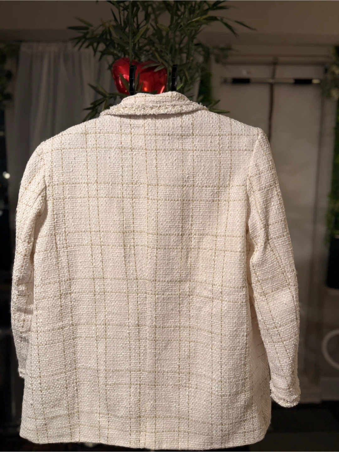 Women's Cream and Gold Tweed Blazer - photo 5