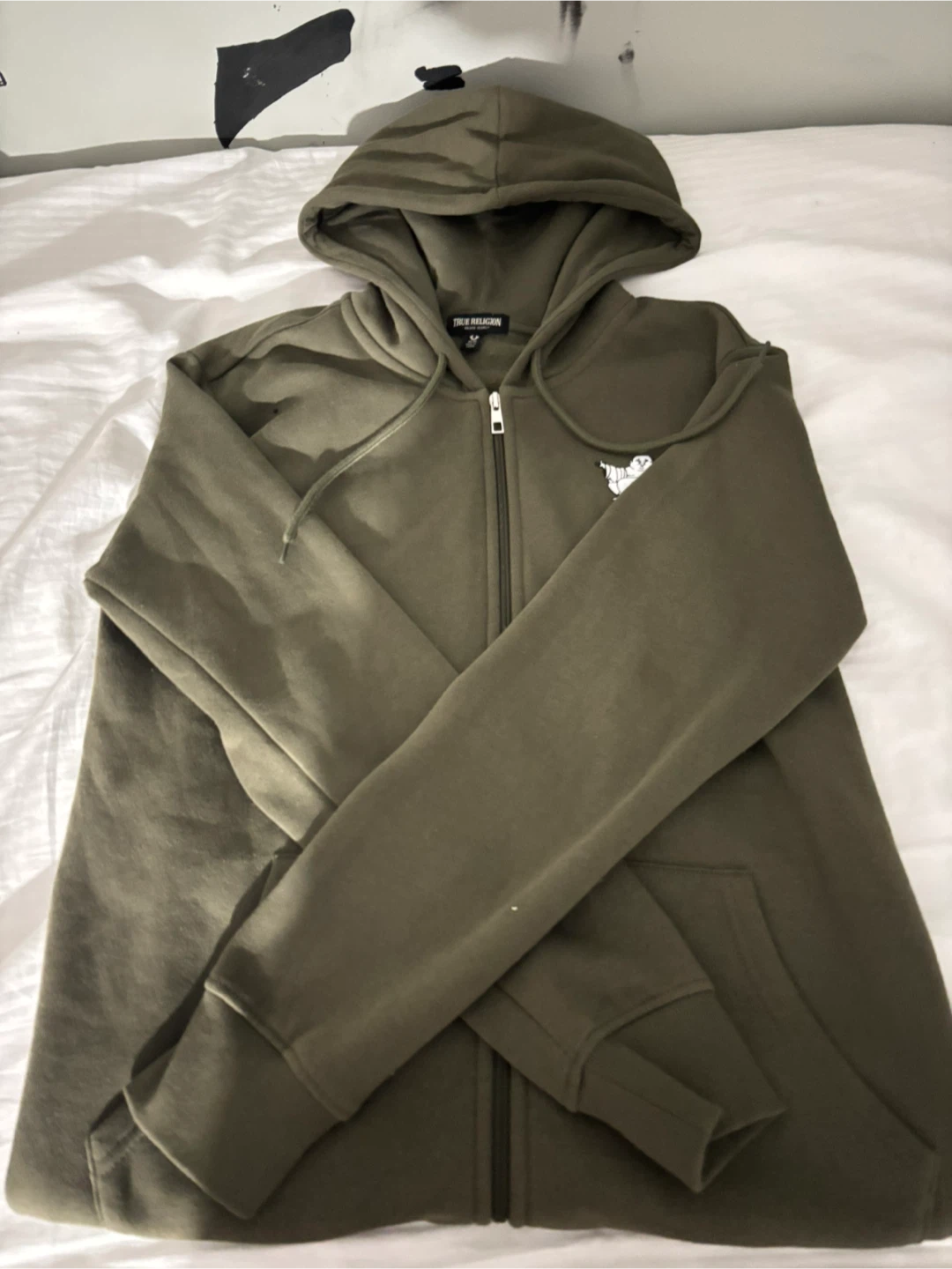 True Religion "Buddha Guitar" Zip Hoodie - Olive Green - M/L