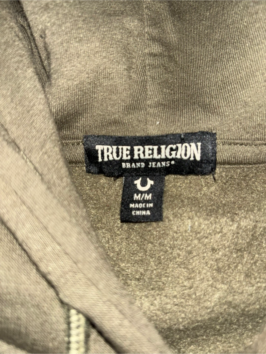 True Religion "Buddha Guitar" Zip Hoodie - Olive Green - M/L - photo 2