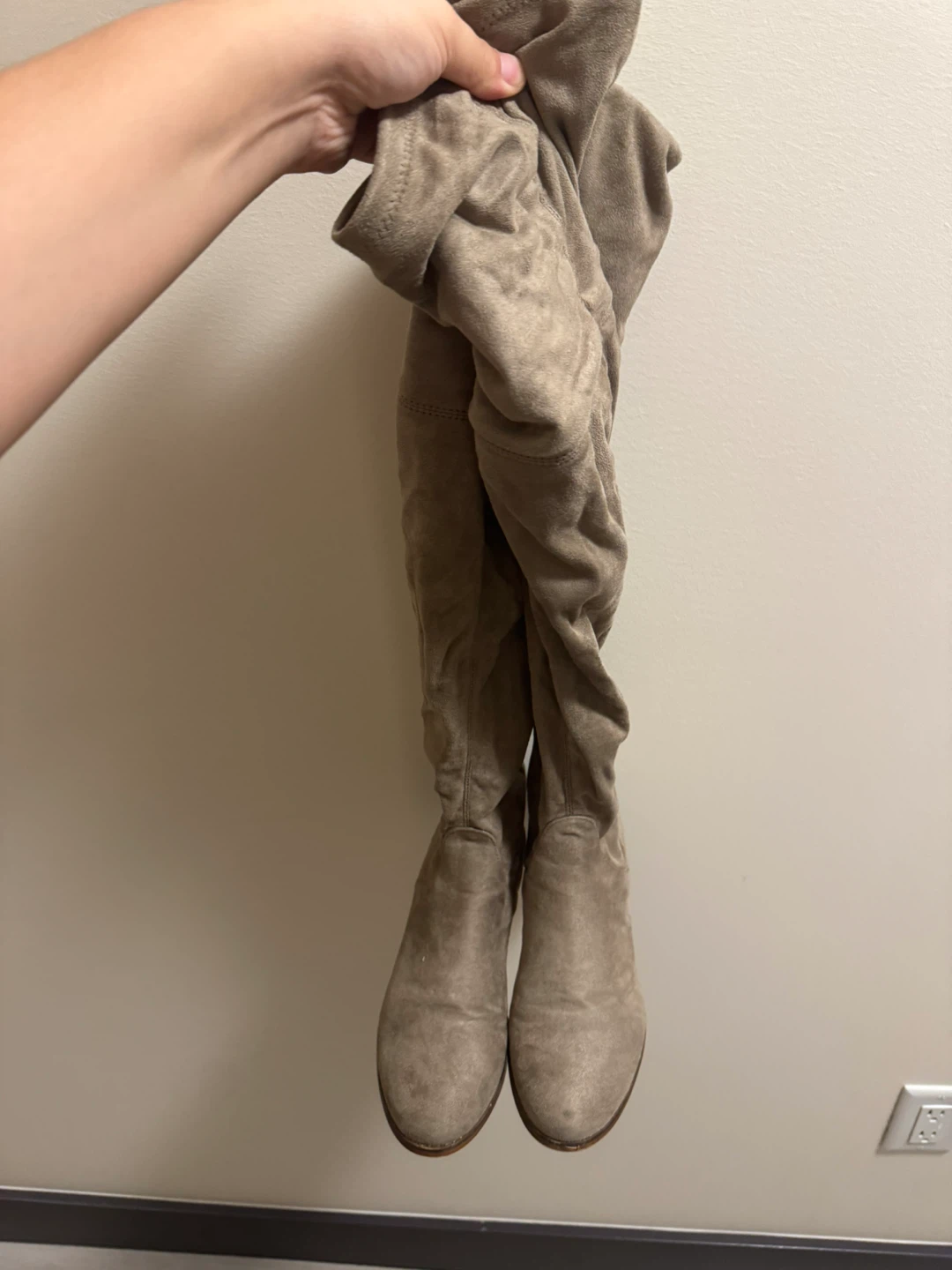 Steve Madden Over-the-Knee Boots - Taupe Suede - Size 7.5 - photo 2