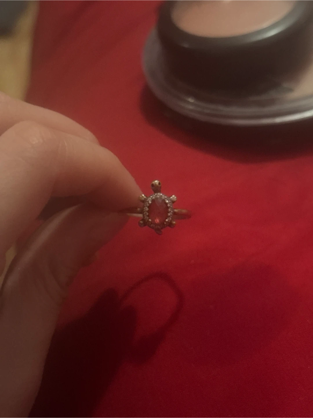 Turtle Ring with Red Stone Accent - photo 2