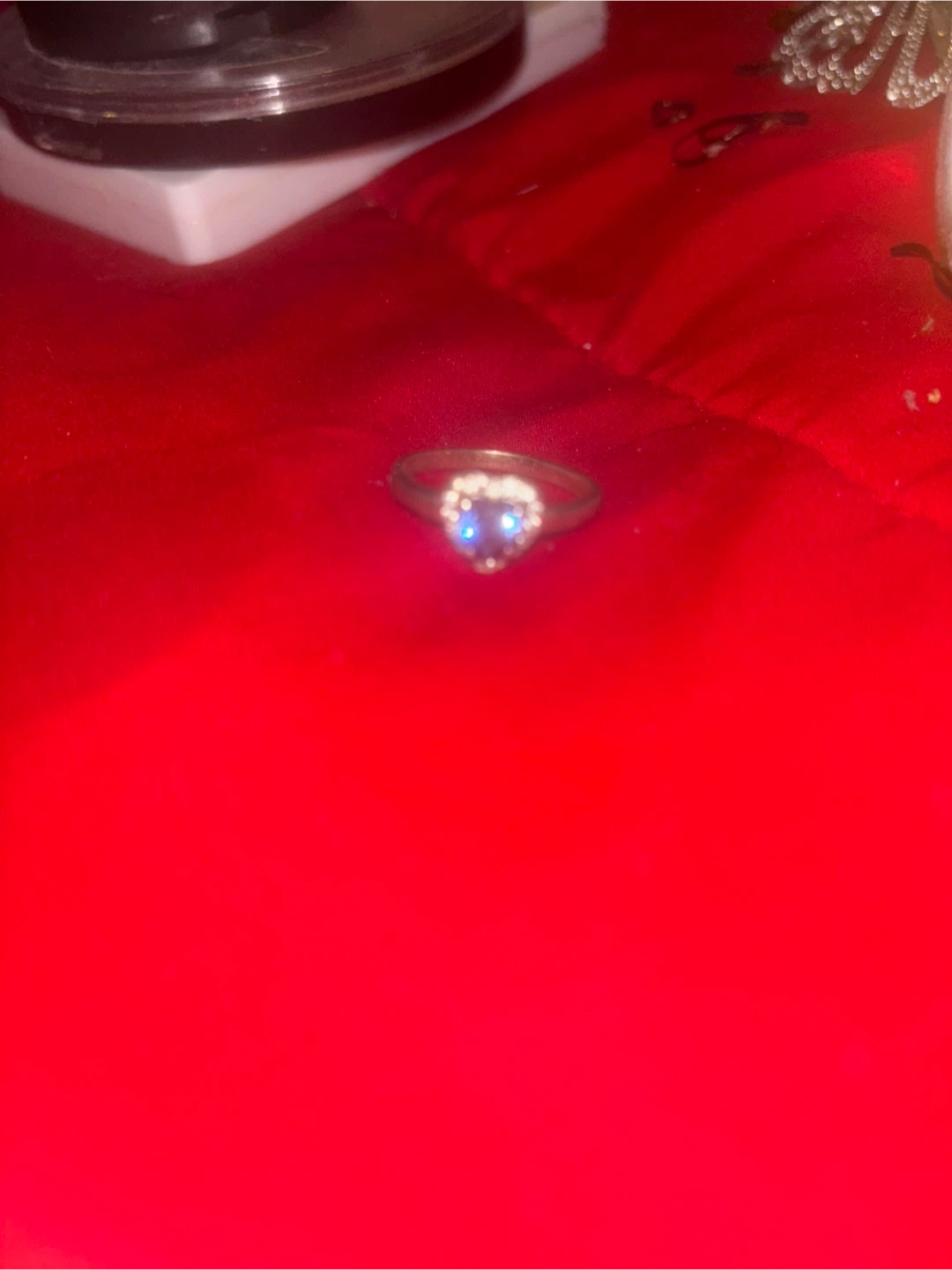 Heart Shaped Ring with Blue Stone - photo 2