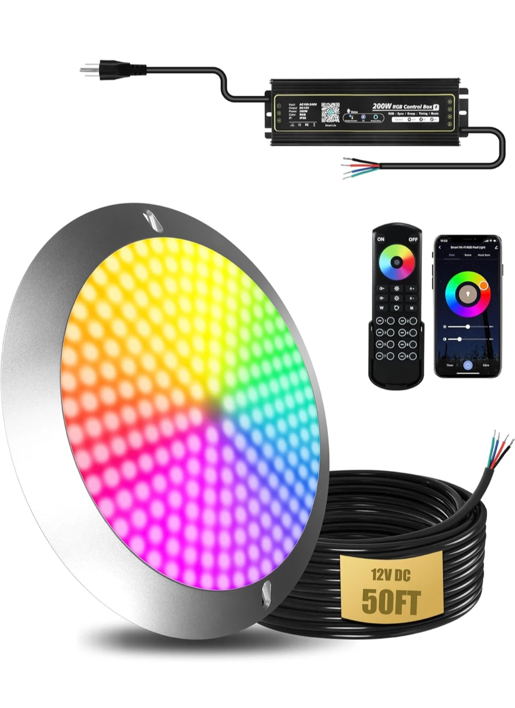 P10 10“ 120W 12000LM RGB Pool Lights for Inground Pool