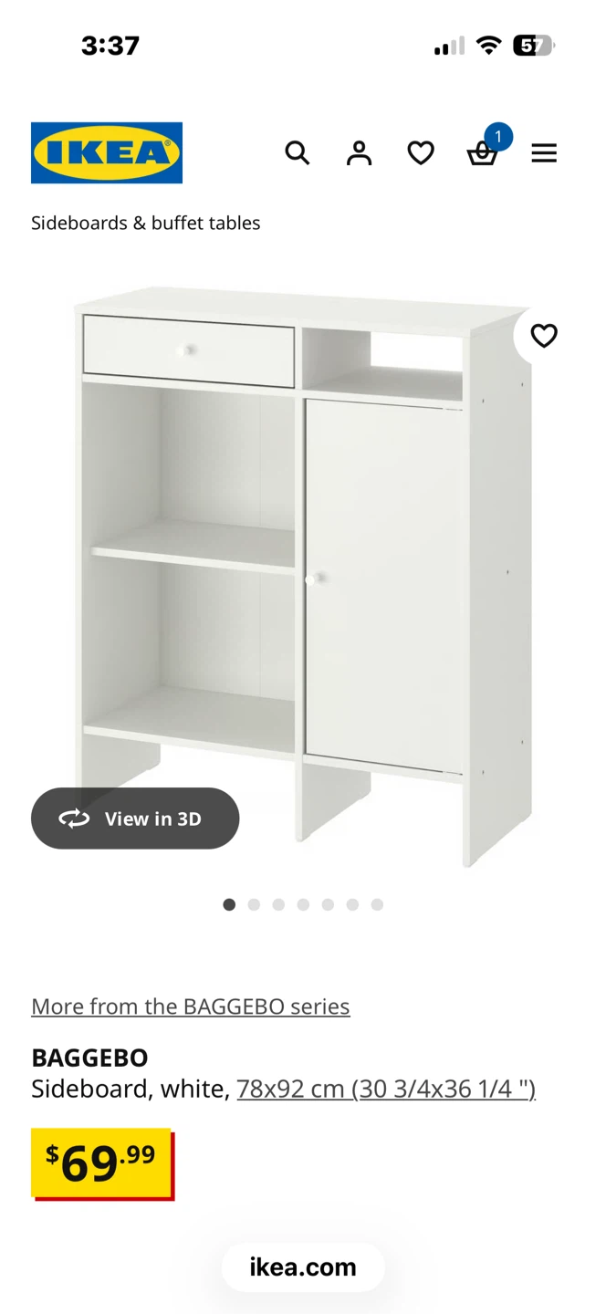 IKEA BAGGEBO Sideboard, White