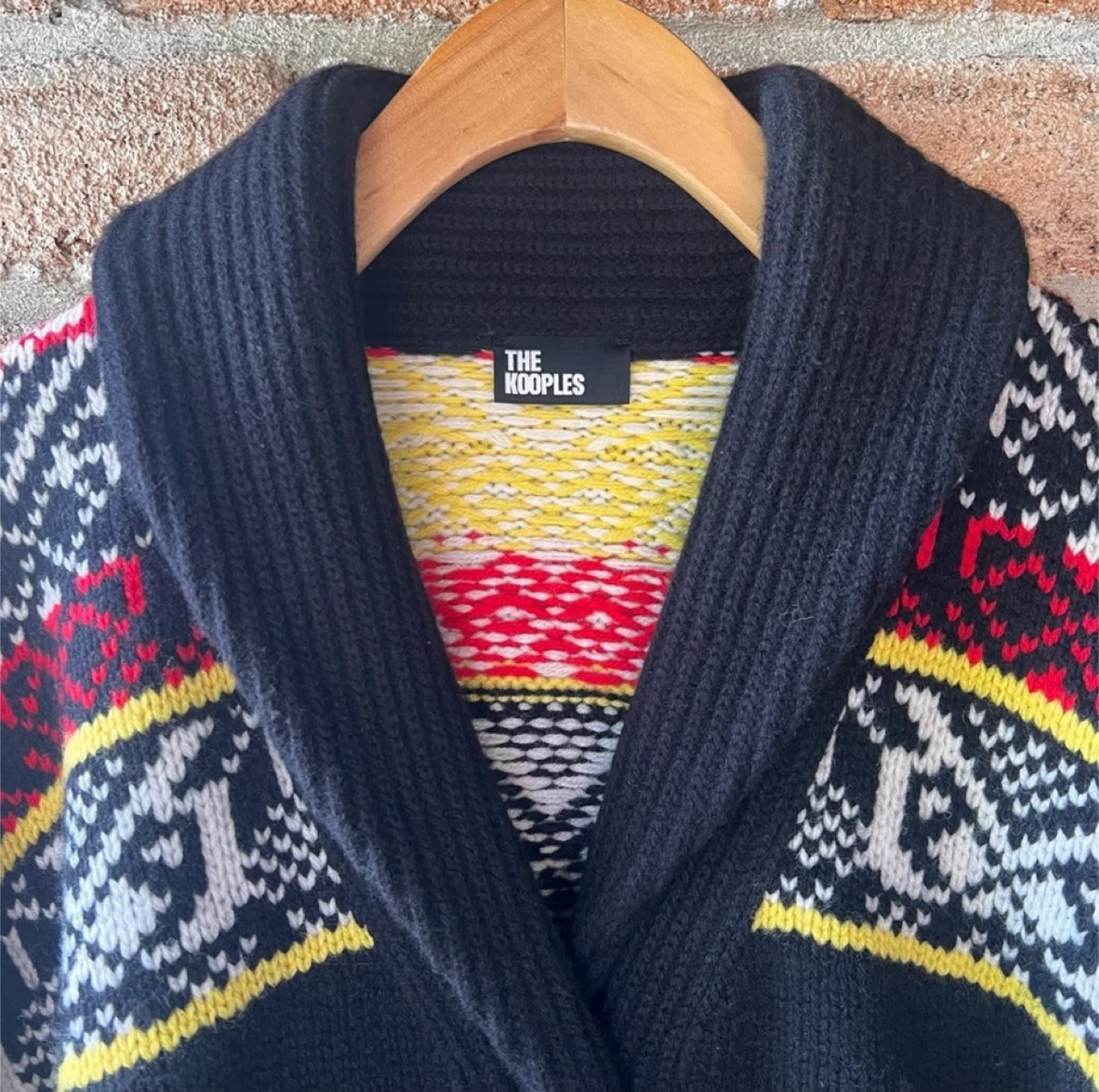 The Kooples Black Fair Isle Shawl Collar Cardigan - photo 4