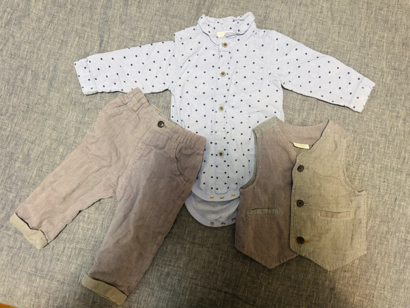 Next Baby Boys 4-Piece Outfit Set (Shirt Bodysuit, Vest, Pants)