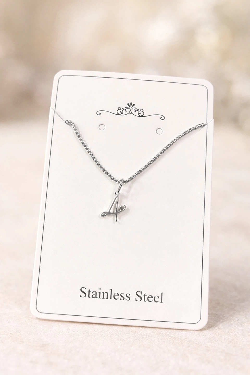 Stainless steel 'A' Initial Necklace