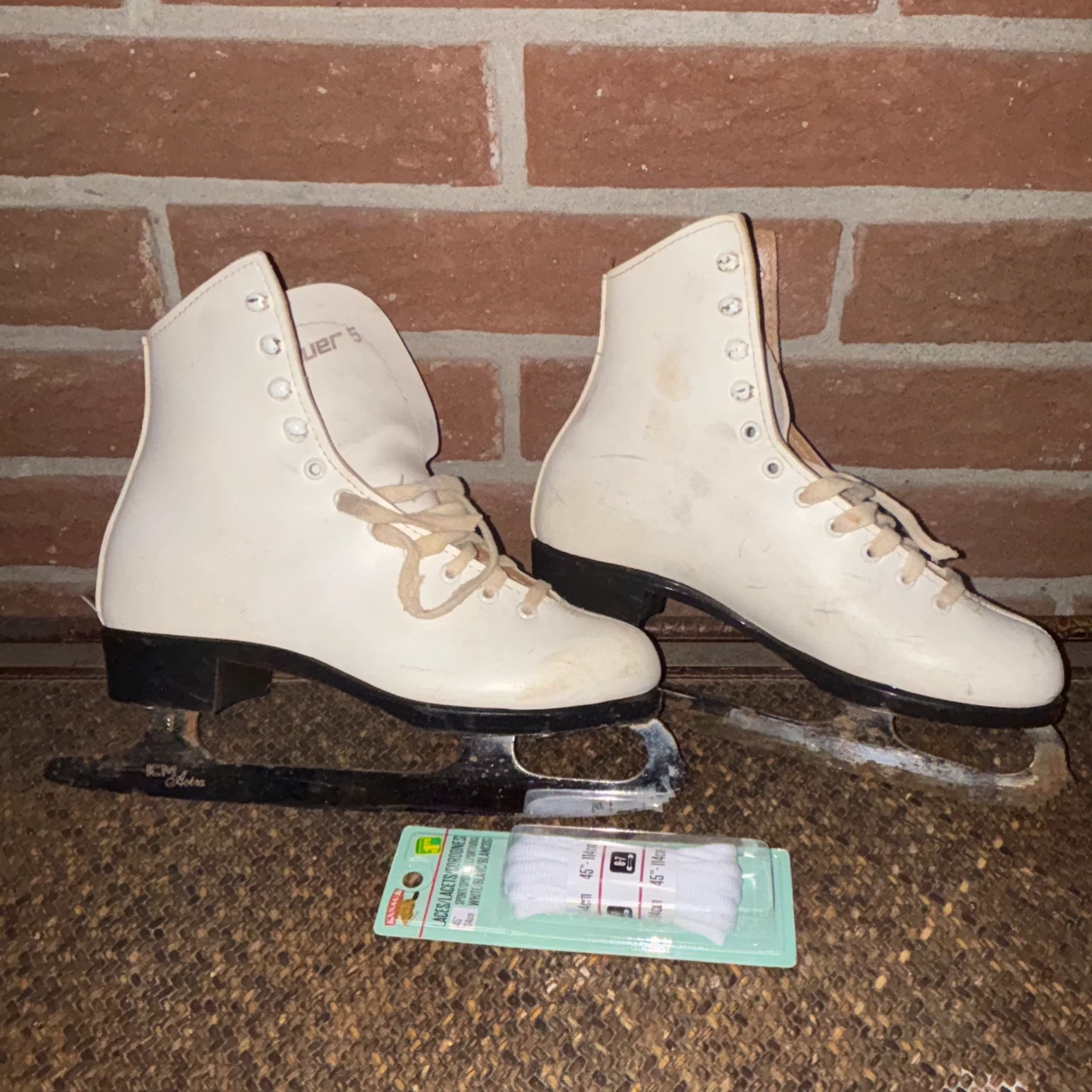 White Figure Skates with White Laces