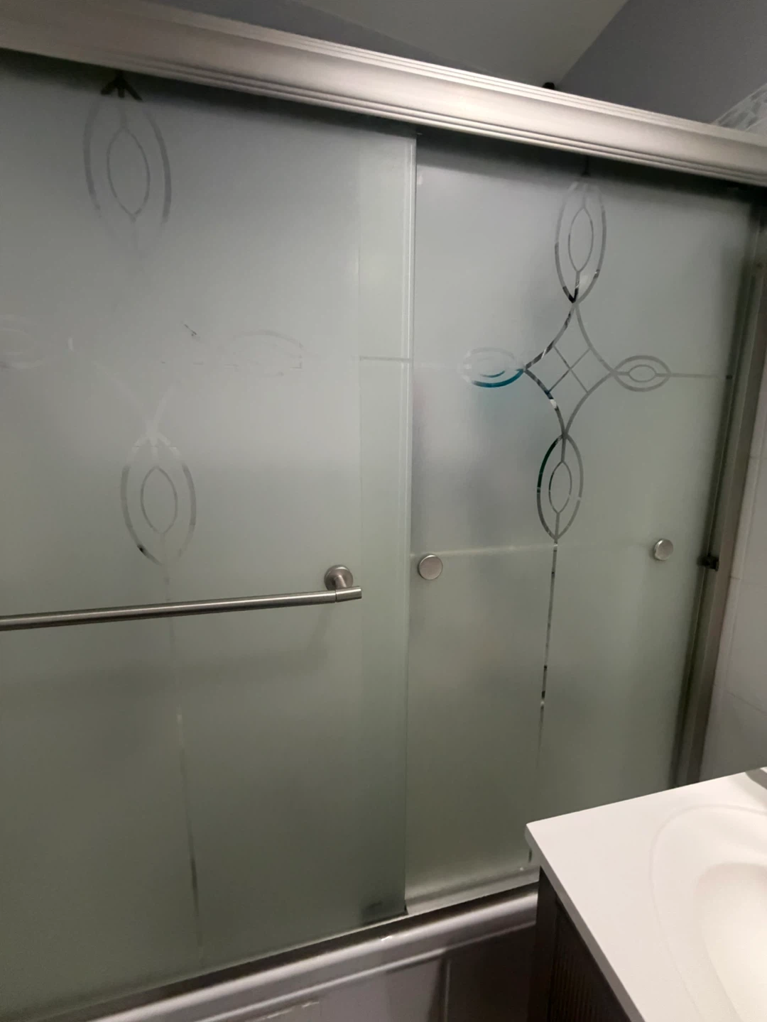 Frosted Glass Sliding Shower Door - photo 3