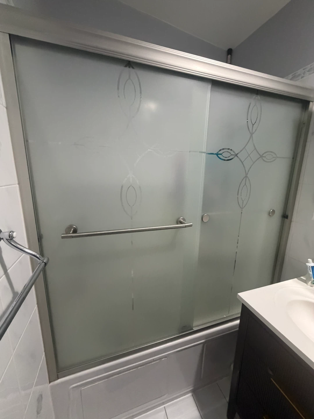 Frosted Glass Sliding Shower Door - photo 2