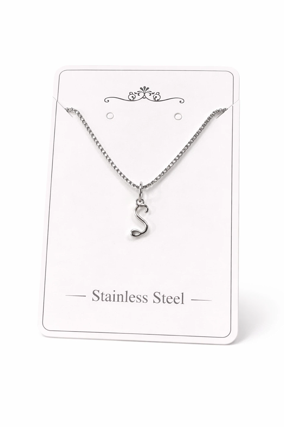 Initial 'S' Necklace - Stainless Steel