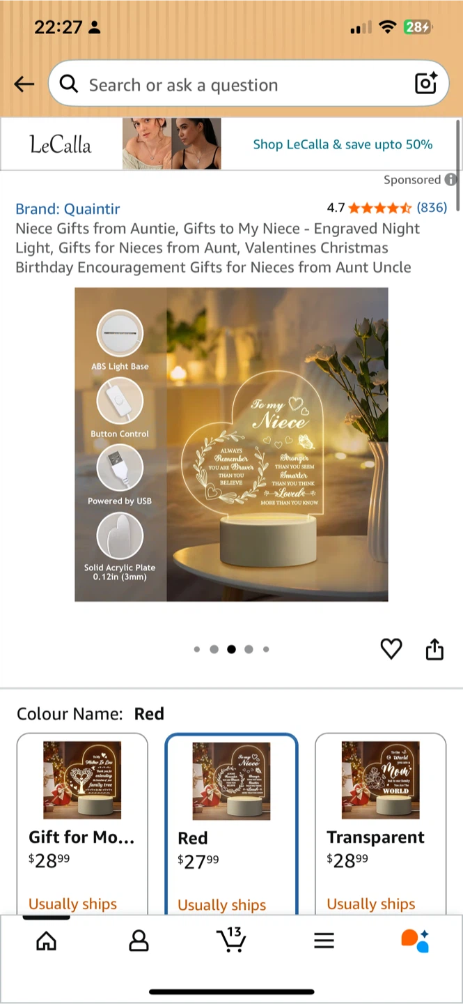 Quaintir Niece Heart Night Light - photo 4