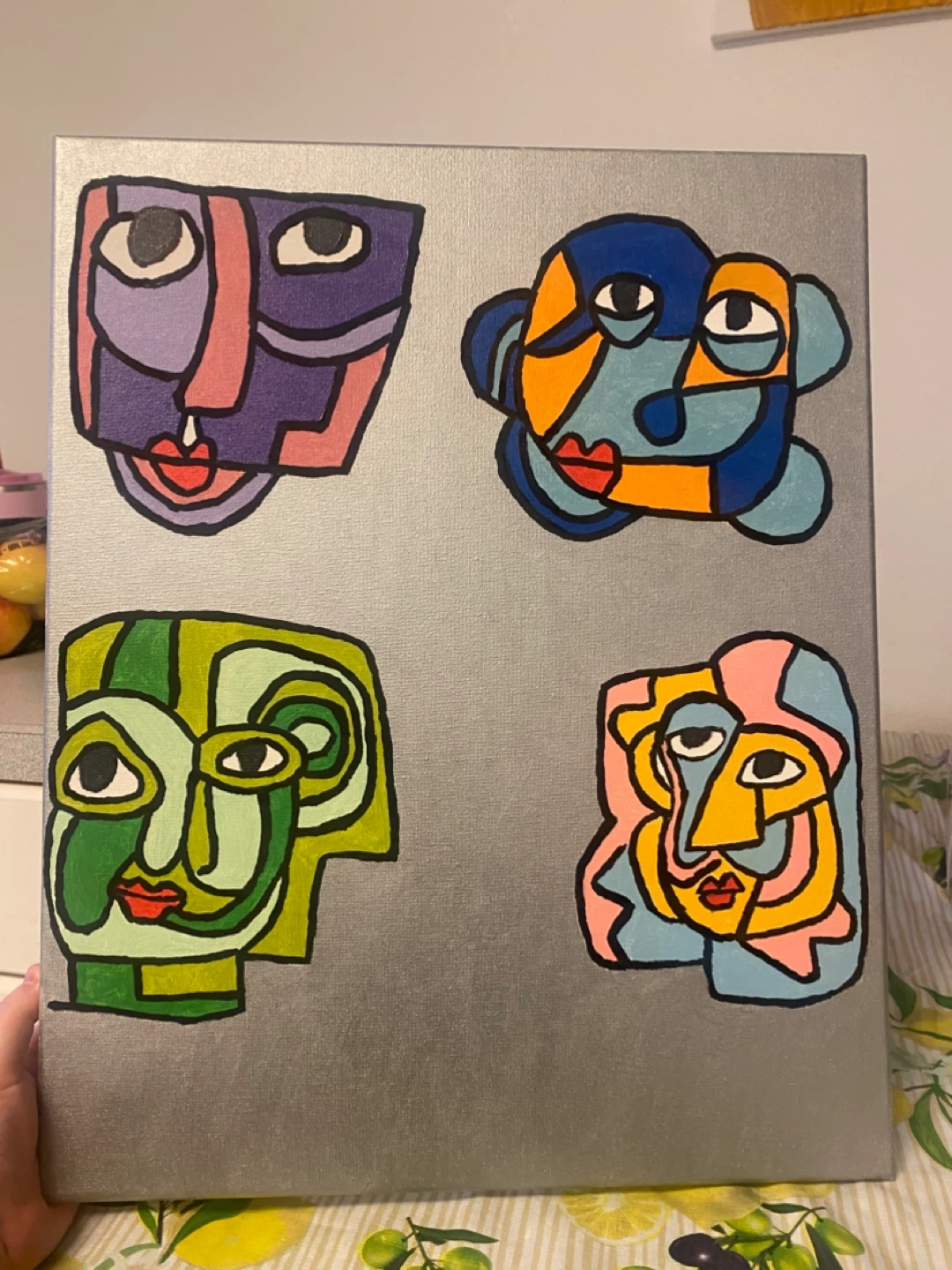 Abstract Face Painting on Canvas