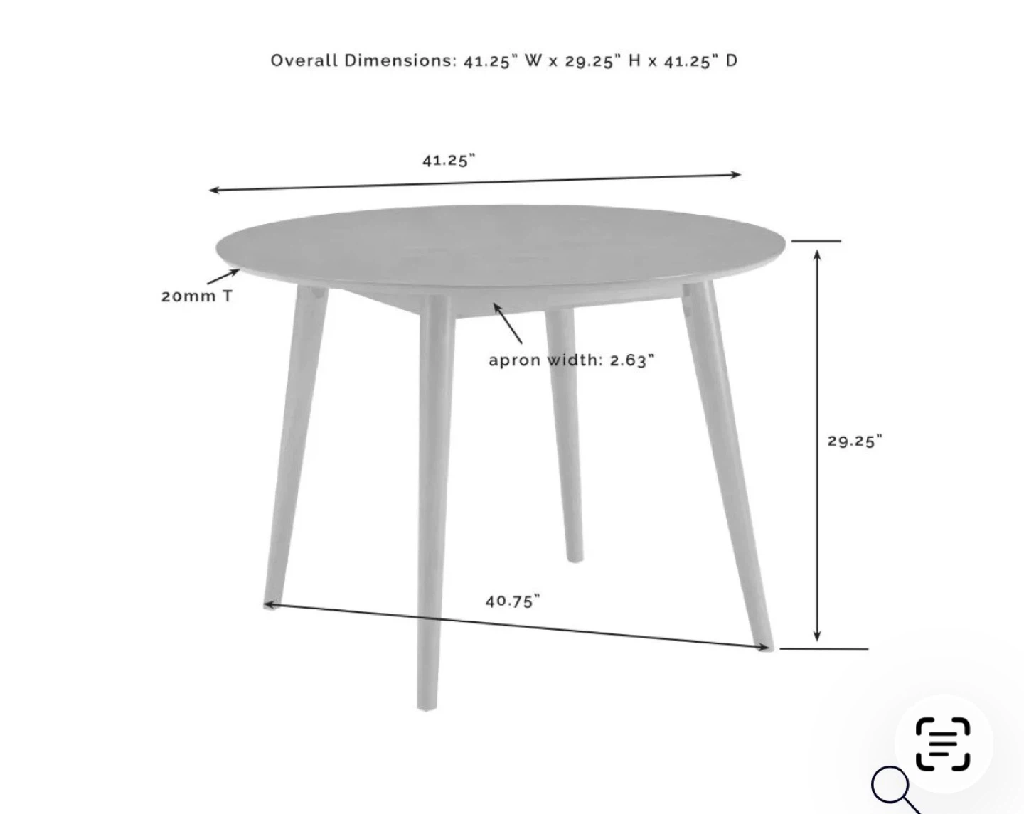 Crosley Landon Round Dining Table & 4 Baxton Chairs Set - photo 5