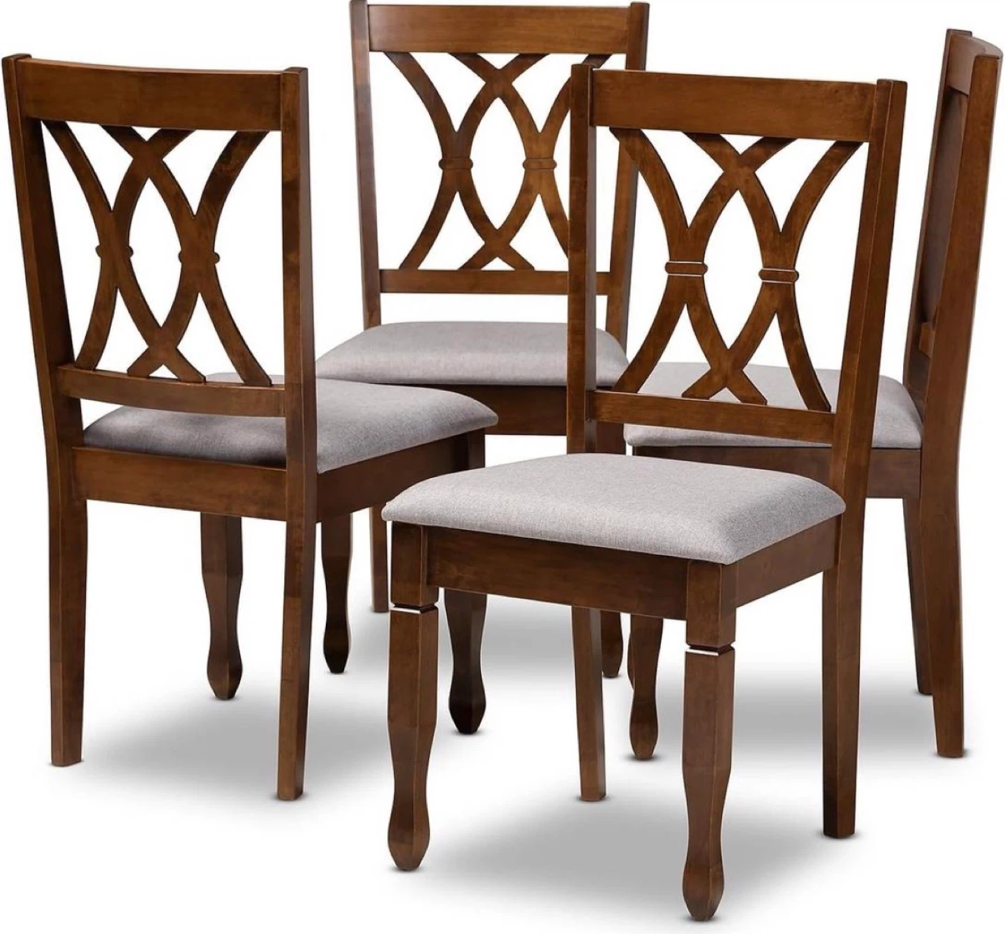 Crosley Landon Round Dining Table & 4 Baxton Chairs Set