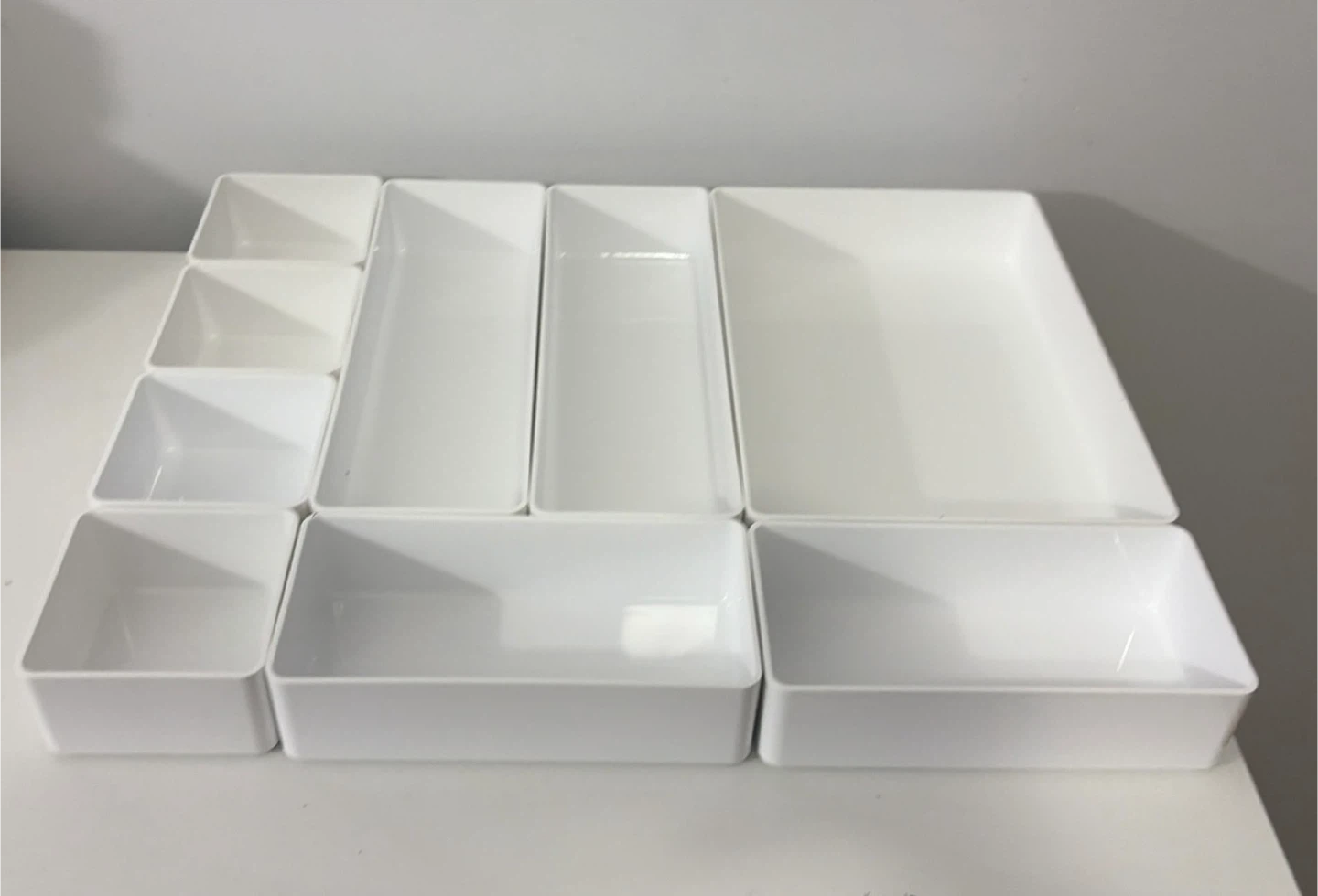White  9pcs Plastic Drawer Organizer Set