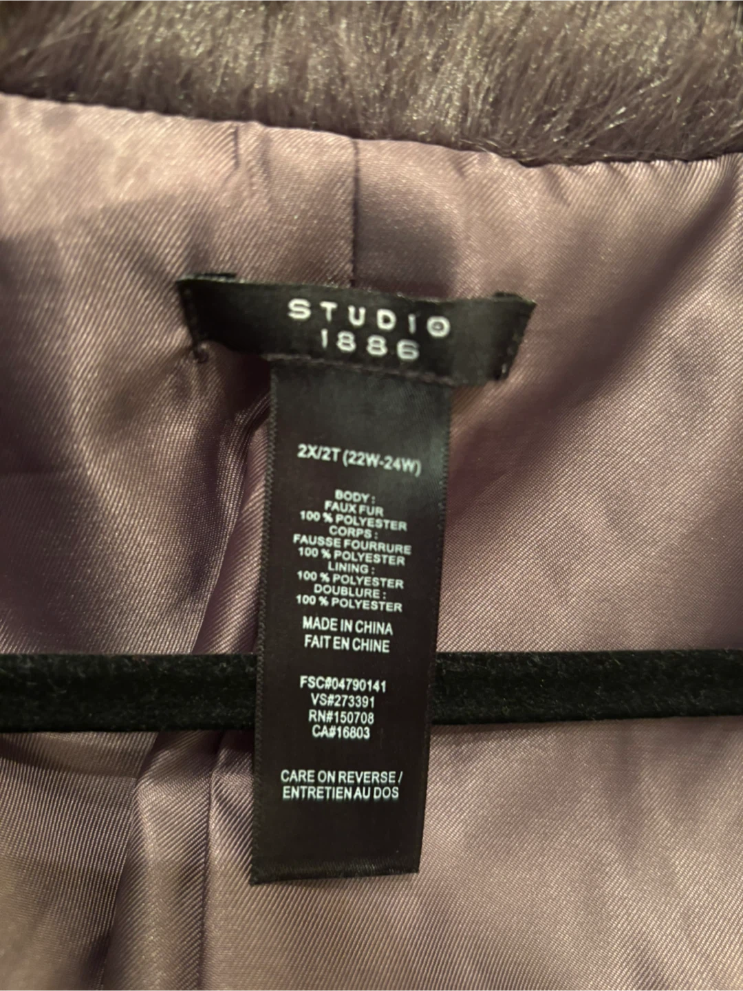 STUDIO 1886 Faux Fur Coat Size 2X - photo 3