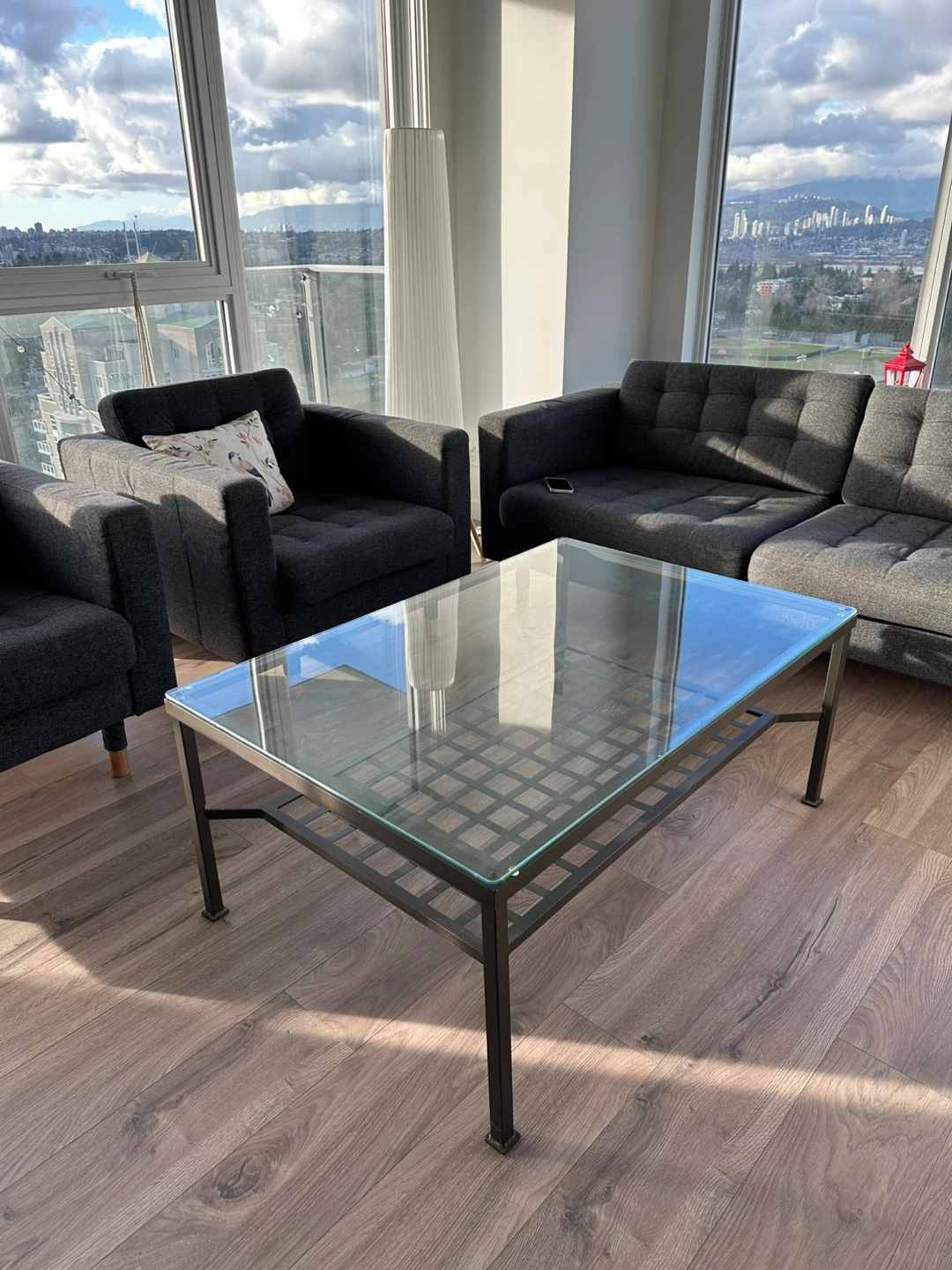 Glass coffee table