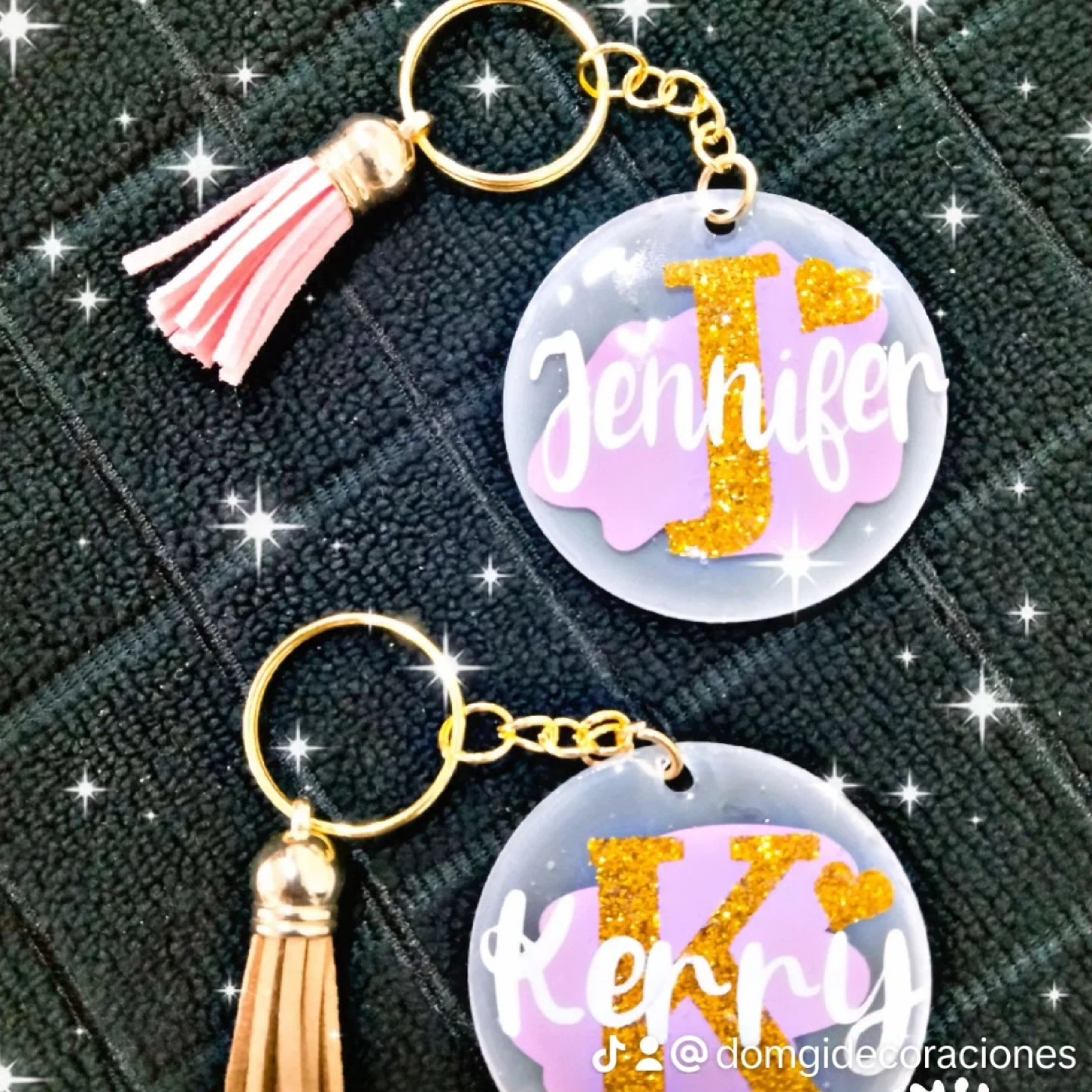 Custom Name Keychain with Tassel Charm