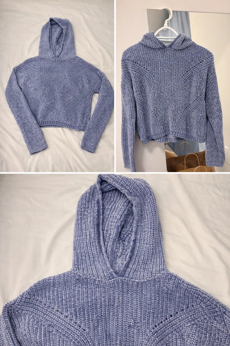 Garage Lavender Chenille Cropped Hoodie - like new - photo 3